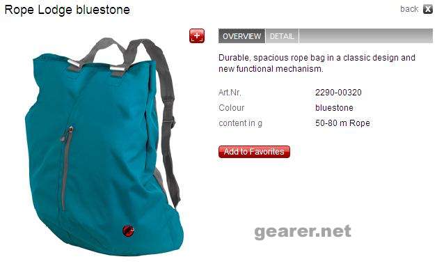 4. Mammut Lodge Bag，双肩背包，设计为绳包+去岩馆的装备包，带地布。全新。转让价RMB 550。